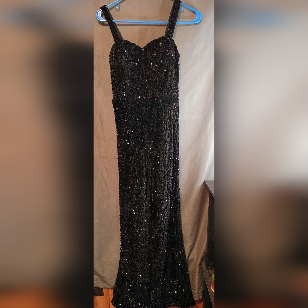 Alisa And Leo Black Sequin Youth Jumpsuit